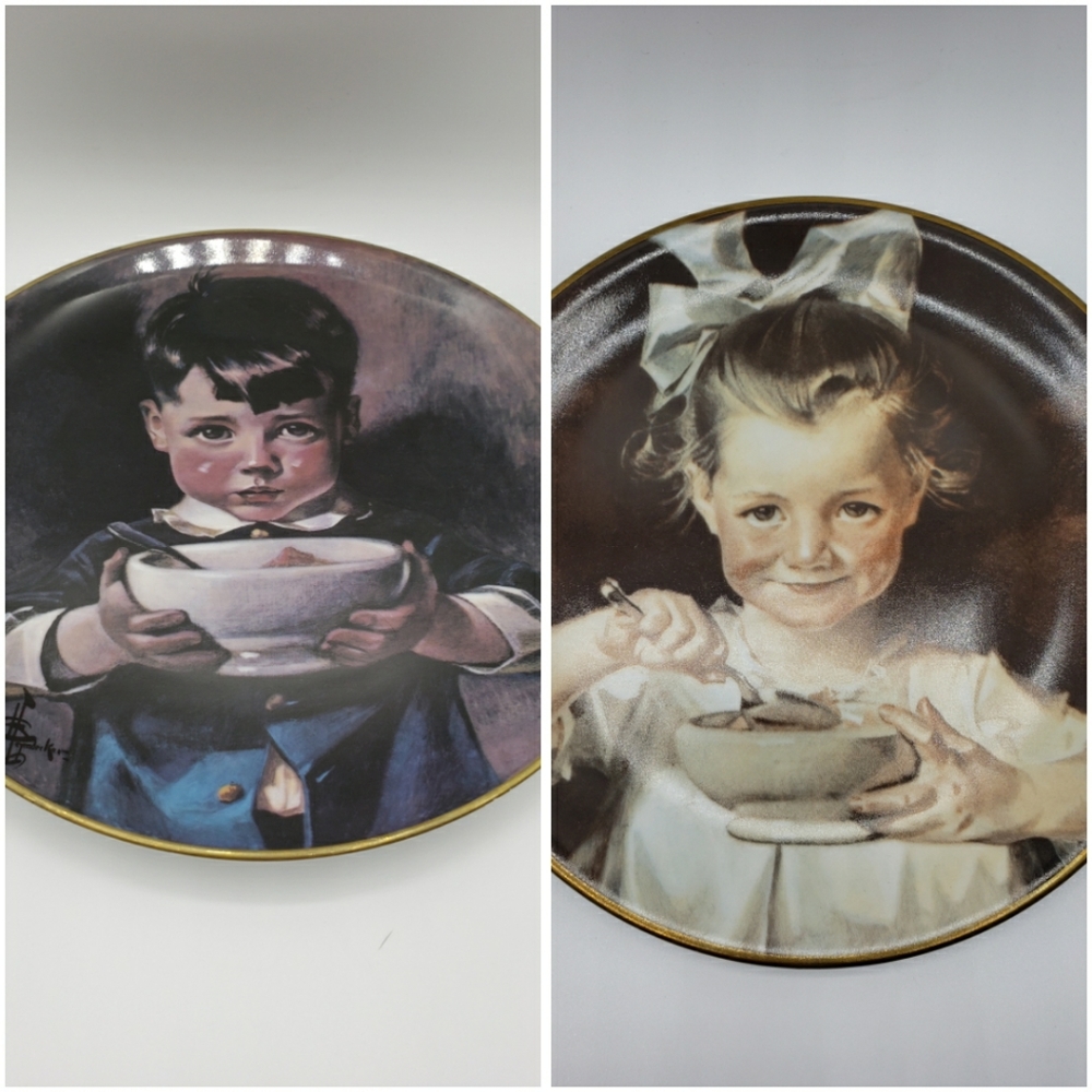 J.C. Leyendecker Cornflake boy/girl Plates